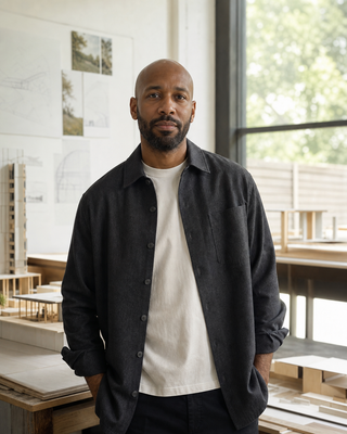 Malik Brooks in the Northline model workshop.